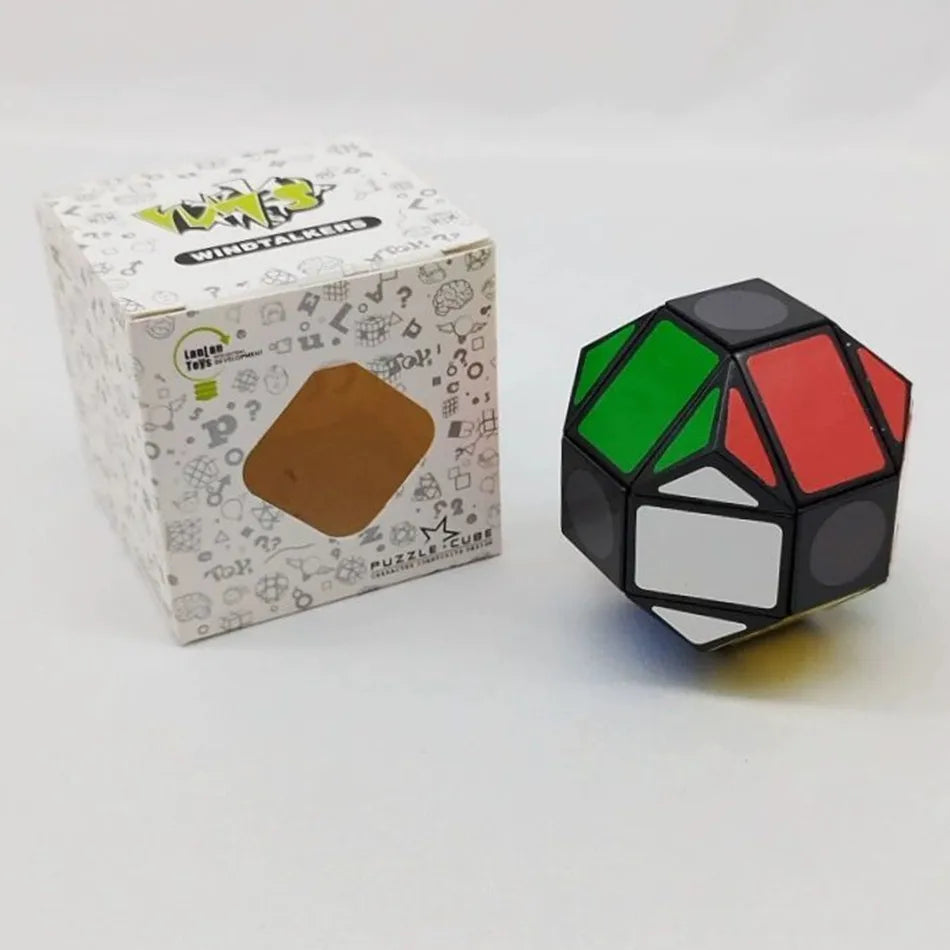 Lanlan Facebook dodecaedro rómbico negro PVC pegatina educativo Cubo mágico juguete Idea de regalo Cubo mágico juguetes para niños