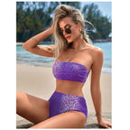 Bikini Sin Tirantes de Leopardo - Traje de Baño Sexy para Verano Tico