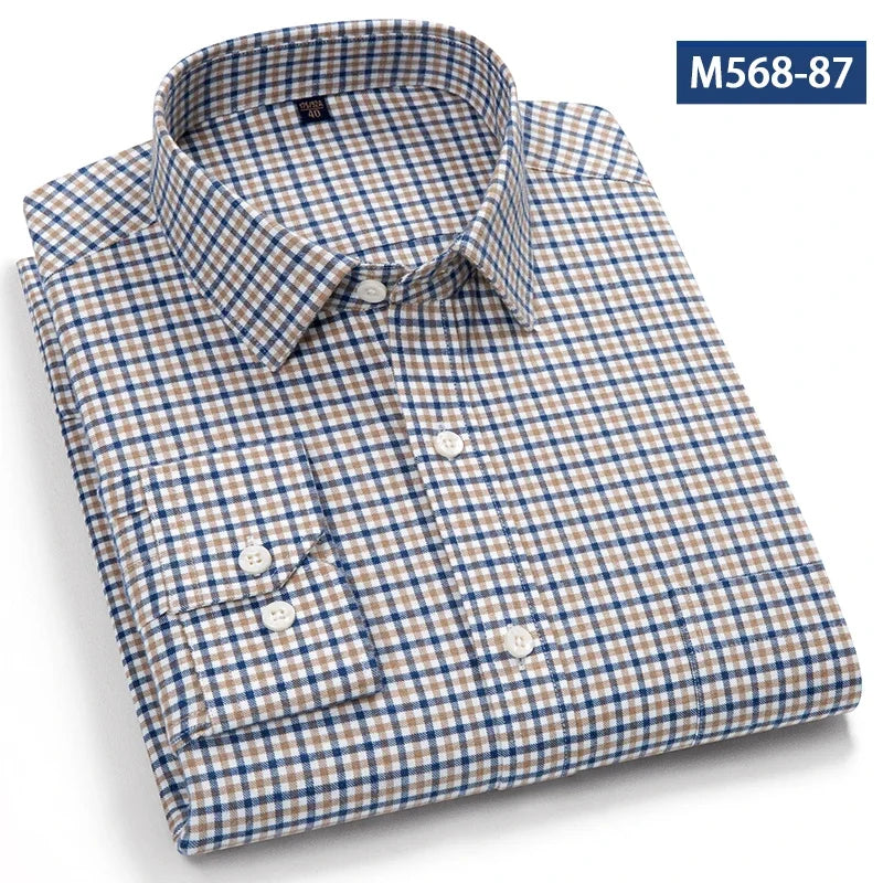 Camisa Clásica Algodón Hombre | Manga Larga | Botones | Casual y Oficina | Ticotrendy