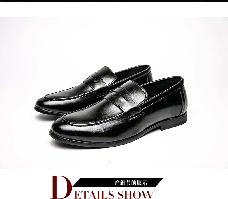 Zapatos de vestir para hombre, mocasines de cuero social, talla grande 48, zapatos de cuero casuales de negocios para hombre, zapatos clásicos de fiesta y oficina para hombre