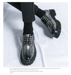 Zapatos Vestir Marrones Hombre | A Cuadros Cordones Punta Redonda Informal Negocios