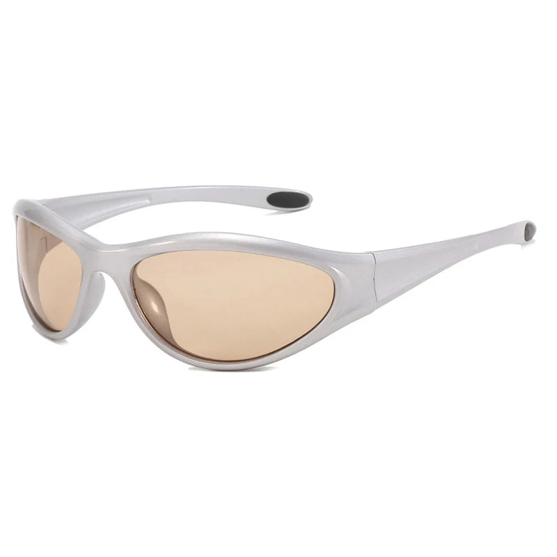 Gafas Sol Y2K Ovaladas Pequeñas Futuristas | Sentido Tecnología Gradiente UV400