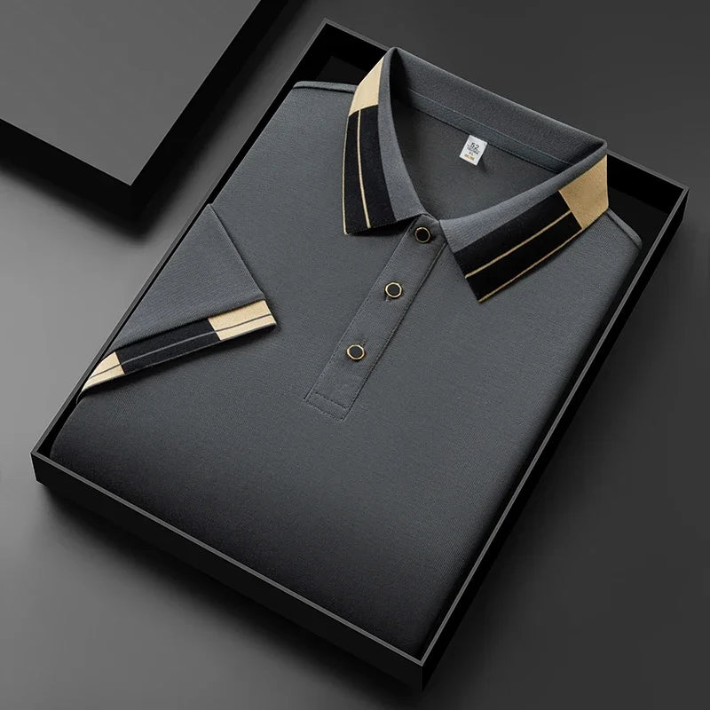 Polo Lujo Hombre 2025 ∣ Jacquard Transpirable ∣ Anti-sudor