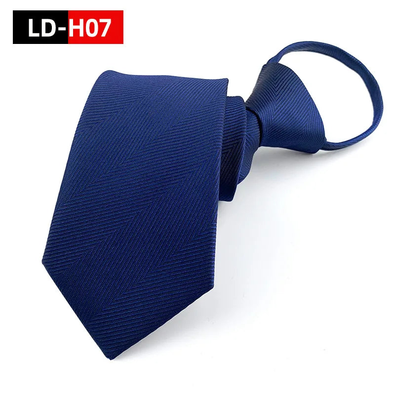 Corbata Preatada Con Cremallera Rayas Negocios Estilo Moderno y Tico