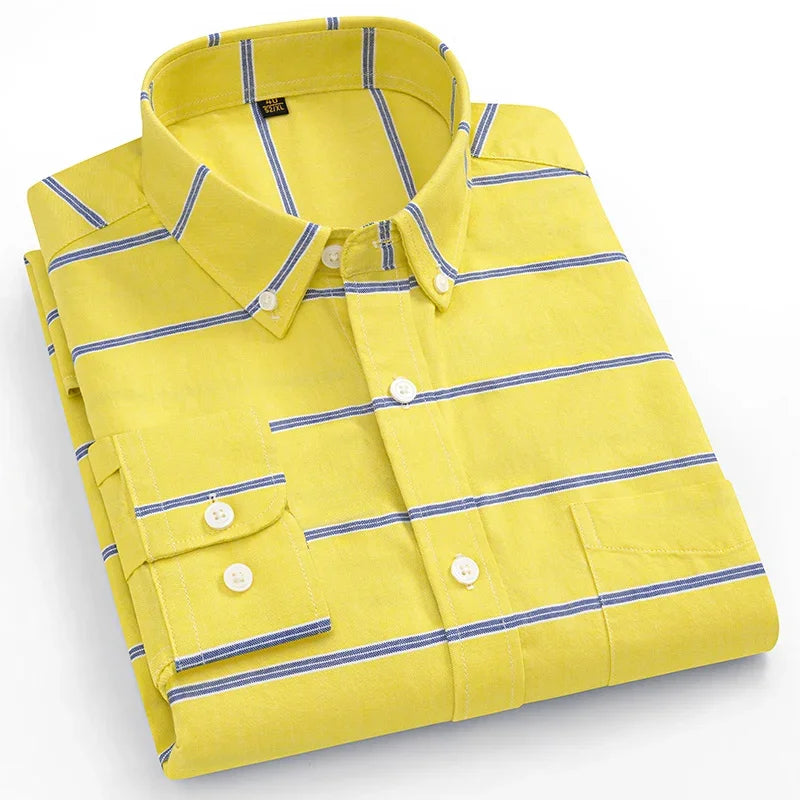 Camisa Oxford a Cuadros | Talla Grande y Pequeña | 100% Algodón | Manga Larga Hombre