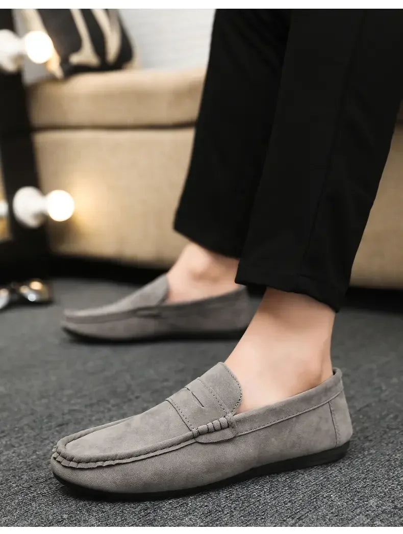 Mocasines Lona Hombre ∣ Transpirables Ligeros ∣ Conducción Zapatos Planos