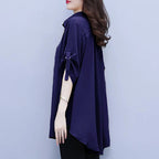 Blusa de gasa holgada para mujer | Moda de verano y otoño, talla grande
