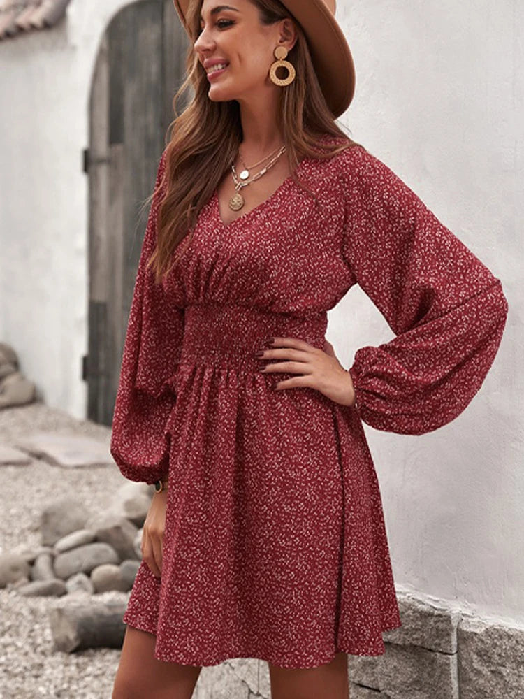 Vestidos Cortos Elegantes para Mujer | Negro y Estampados | Manga Larga