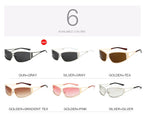 Gafas Sol Y2K Ahuecadas Envolventes Gradiente | Estilo Punk Steampunk Viajar