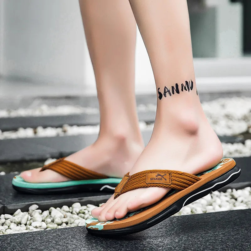 Chanclas Hombre EVA Concisas Estampadas Planas Playa Verano | Alta Calidad