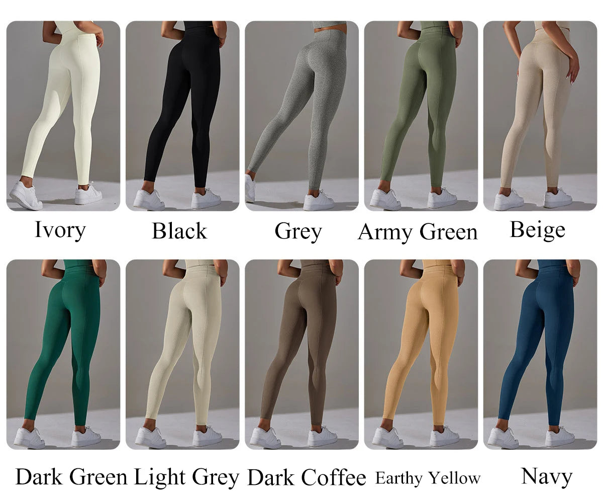 Leggings Sin Costuras Mujer | Yoga Gimnasio | Cintura Alta Ajuste Push Up