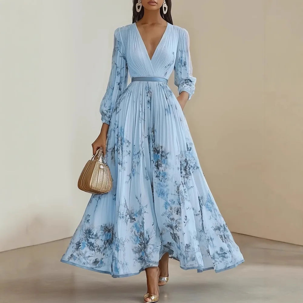 Vestido bohemio con cuello halter | Estampado floral, ideal para vacaciones