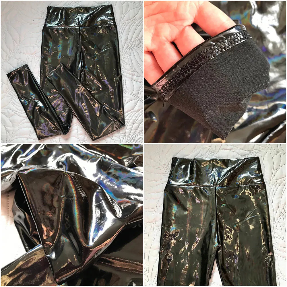 Leggings Cuero Espejo Brillante | Colorido Sexy Cintura Alta | Elástico Ajustado Primavera | Ticotrendy