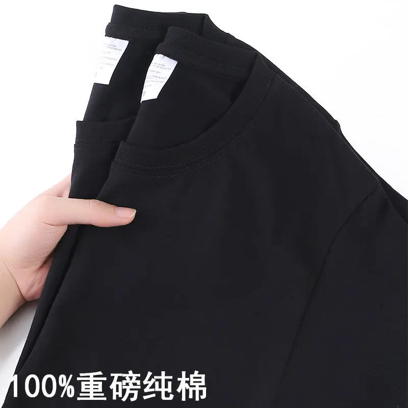 Camiseta Algodón 100% Coreana Cuello Redondo | Estilo Casual Fresco Unisex M-4XL