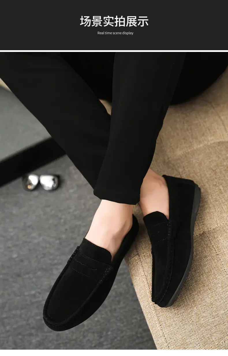 Mocasines Lona Hombre ∣ Transpirables Ligeros ∣ Conducción Zapatos Planos