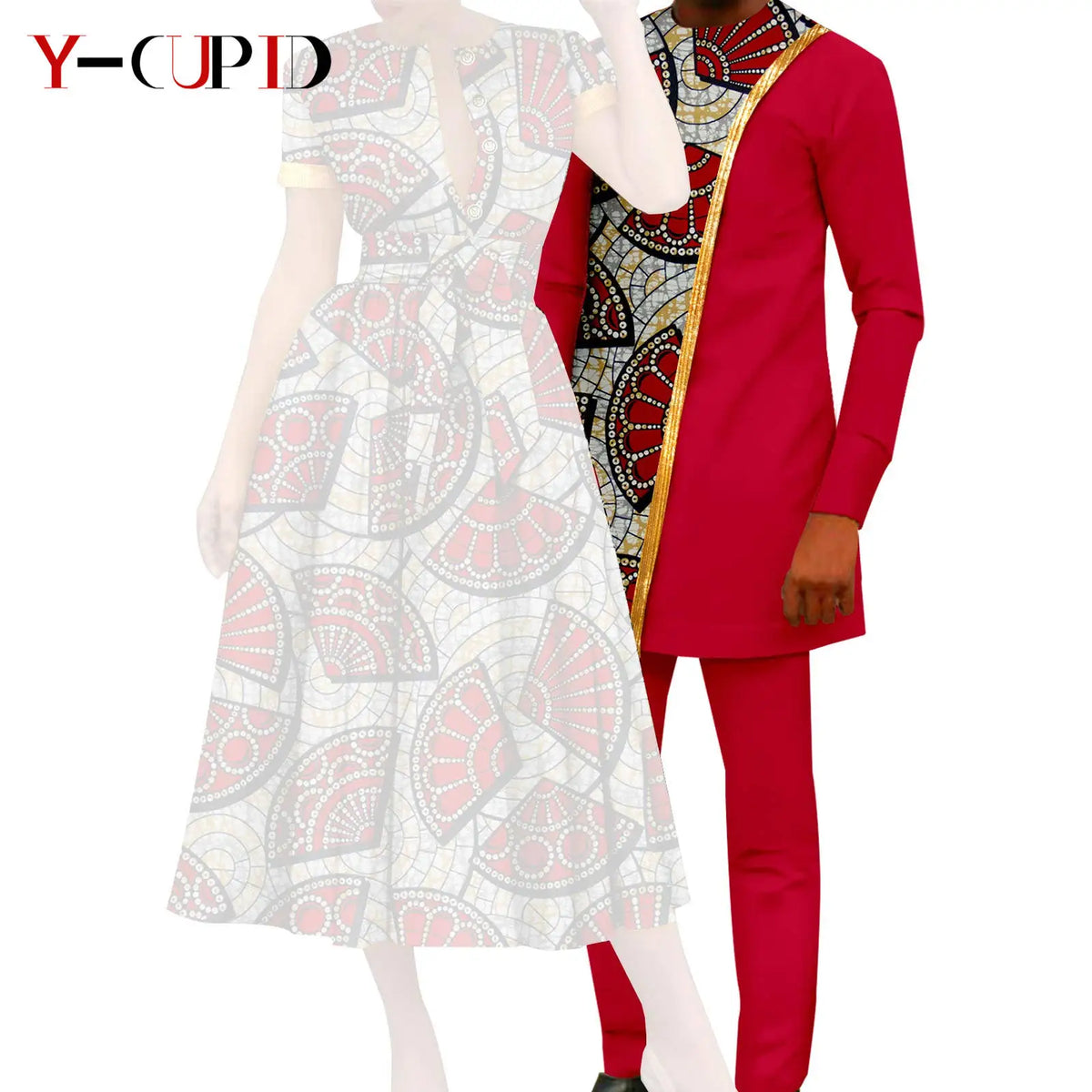 Vestido Dashiki Bazin Riche Africano Pareja | 2 Piezas | Tallas XS-6XL | Tico Trendy