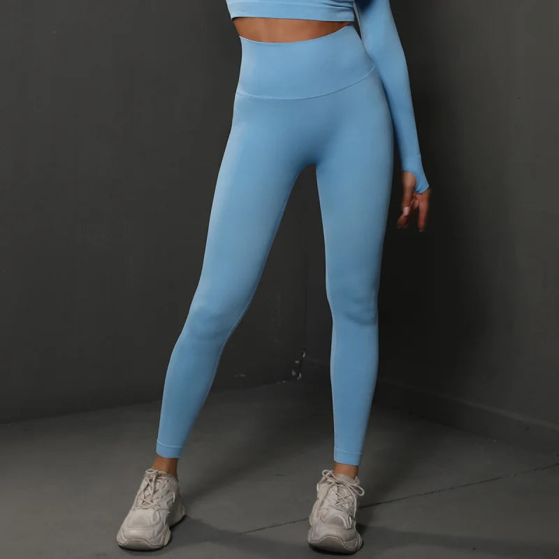 VEQKING-pantalones de Yoga sin costuras para mujer, mallas deportivas de secado rápido, mallas deportivas de cintura alta para gimnasio, pantalones de entrenamiento con fruncido en el trasero