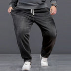 Jeans Extra Grandes para Hombre | Cintura Alta Elástica | Tallas 6XL-8XL | Color Negro Clásico | Ticotrendy
