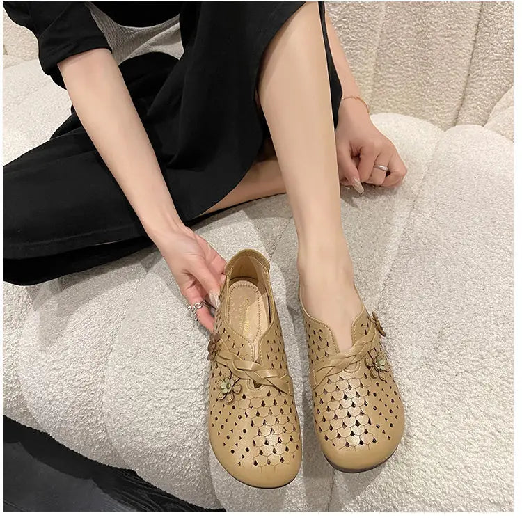 Mocasines de Diseñador con Punta Cuadrada | Ajuste Ancho | Cuero Suave | Novedad