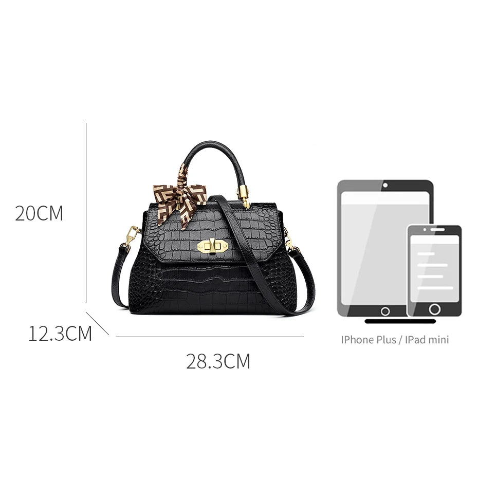 LAORENTOU, bolso elegante con asa superior para mujer, bolso de hombro femenino a la moda de cuero genuino, bolso cruzado de diseño lujoso, regalo para mamá