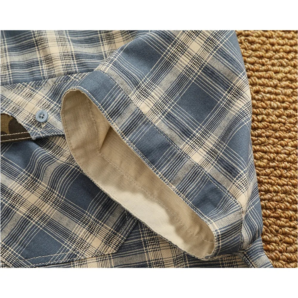 Camisa Casual Hombre | Cuadros Tartán | Algodón Puro | Manga Corta | Ticotrendy Costa Rica