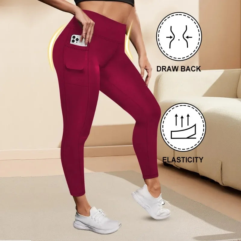Leggings Yoga Talla Grande | Cintura Alta con Bolsillos | Levantamiento de Glúteos | Tico Trendy