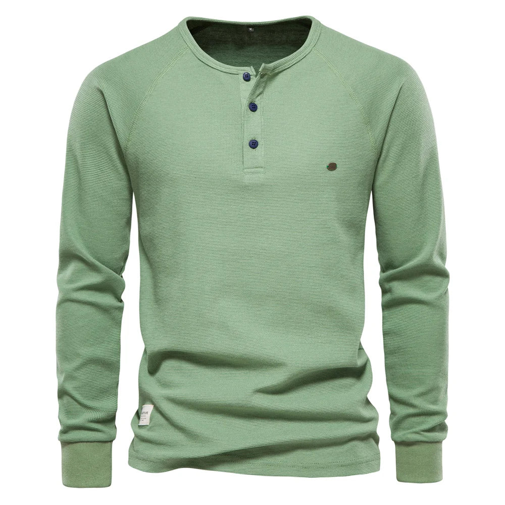 Camiseta Manga Larga Básica Hombre | Transpirable Color Sólido | Tallas S-XXL | Tico Trendy