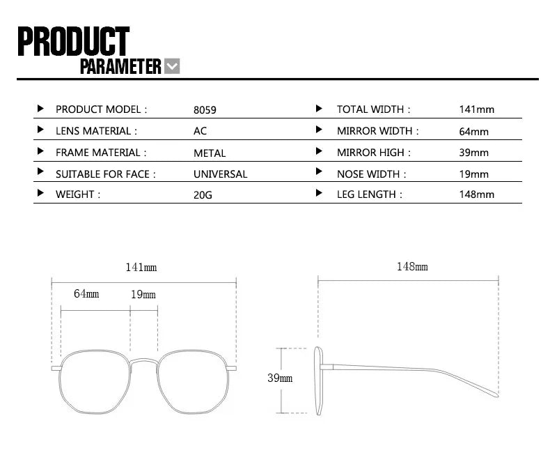 Gafas de Sol Poligonales Ojo de Gato Sexy Casual Tendencia Tico
