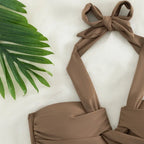 Bikini Halter Push Up con Twist - Traje de Baño de Playa