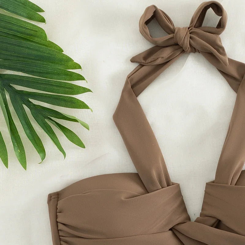 Bikini Halter Push Up con Twist - Traje de Baño de Playa