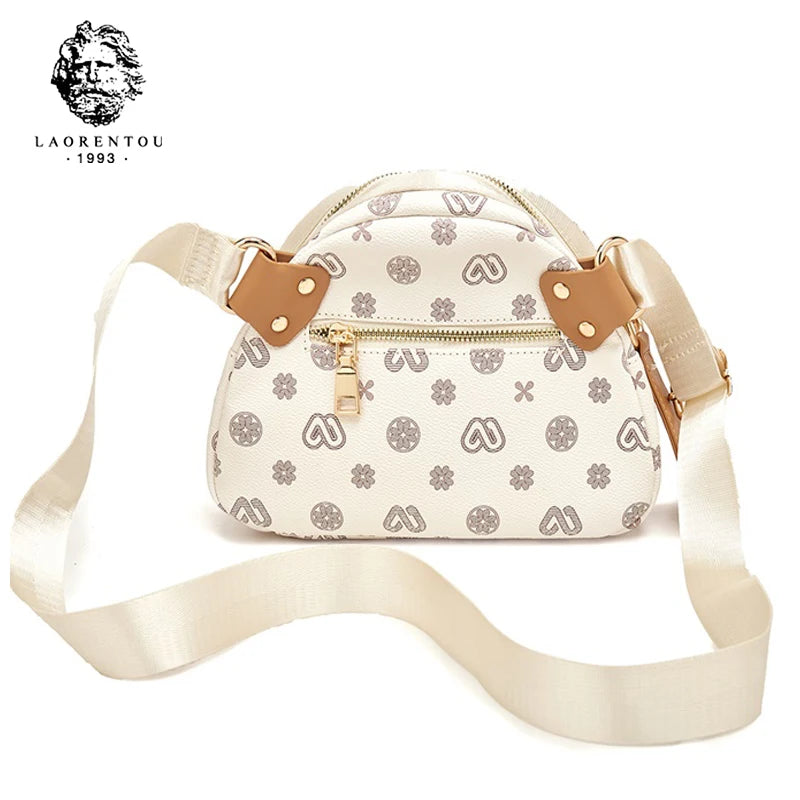 LAORENTOU 2025 bolso de hombro estampado de PVC a la moda para mujer, bolso cruzado diario de primavera y verano para mujer elegante