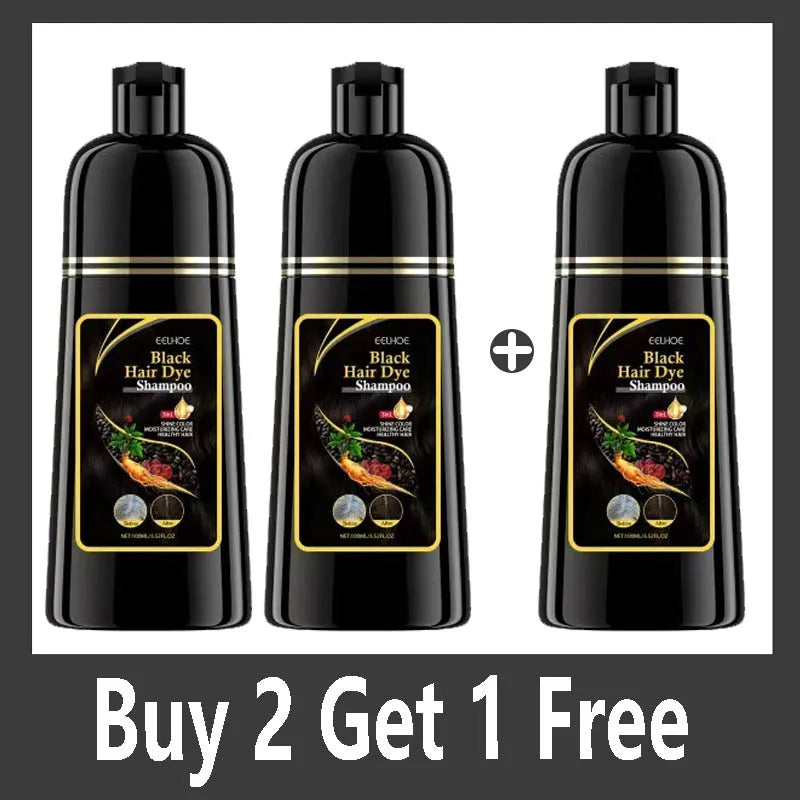 Champú de tinte para el cabello a base de hierbas naturales 3 en 1, cambio de Color del cabello, cabello gris a marrón oscuro, negro, cuidado nutritivo profundo