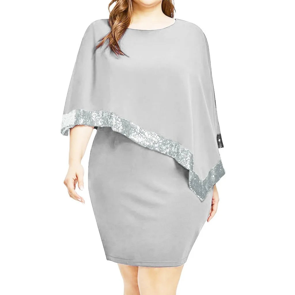 Vestido de Fiesta | Talla Grande | Lentejuelas y Hombros Descubiertos