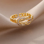 Anillo Ticotrendy Infinity Circón | Lujo Acero Inox | Joyería Pareja Boda