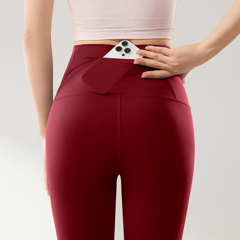 Leggings Piel Tiburón PV | Cintura Alta Bolsillo Espalda | Ajustado Sexy Fitness Yoga | Ticotrendy