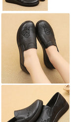 Mocasines Retro Marrones con Cuña | Cuero | Bailarinas Oxford | Talla Grande