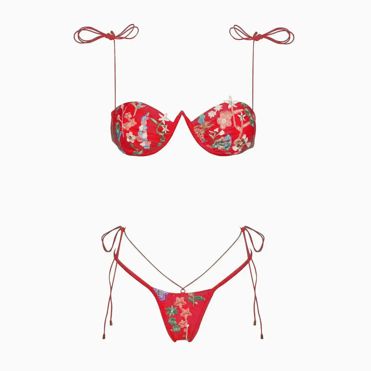 Bikini Bordado con Acero - Traje de Baño Dividido Sexy