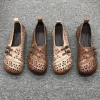 Mocasines de Diseñador con Punta Cuadrada | Ajuste Ancho | Cuero Suave | Novedad