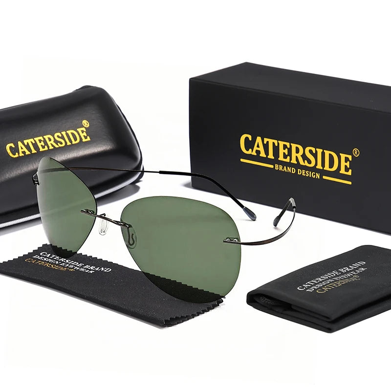 Gafas de Sol Caterside Polarizadas | Lentes Ultraligeras de Aleación de Titanio | Sin Montura