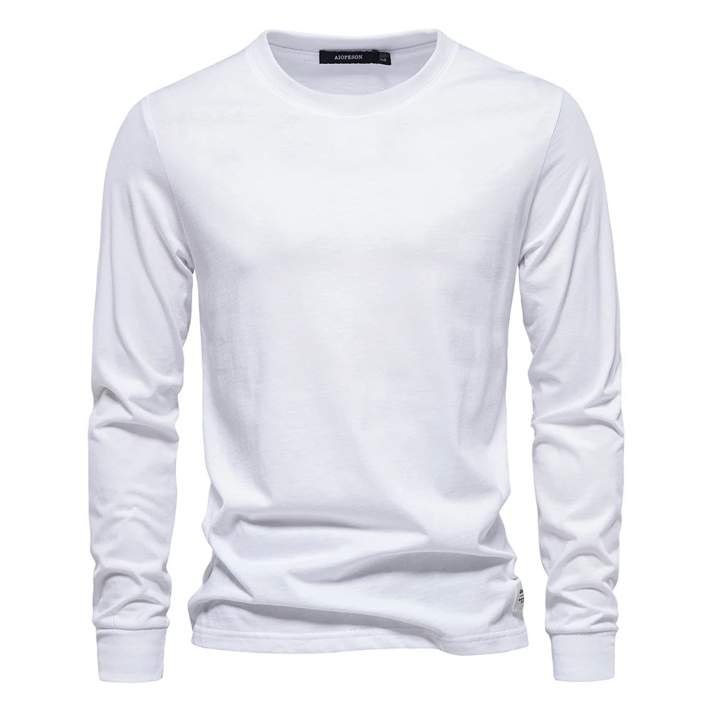 Camiseta Cuello Redondo Color Liso Hombre | Manga Larga Básica | Tallas XS-XXXL | Tico Trendy
