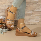 Sandalias de Plataforma con Lazo y Hebilla Trasera para Mujer - Elegantes y Antideslizantes
