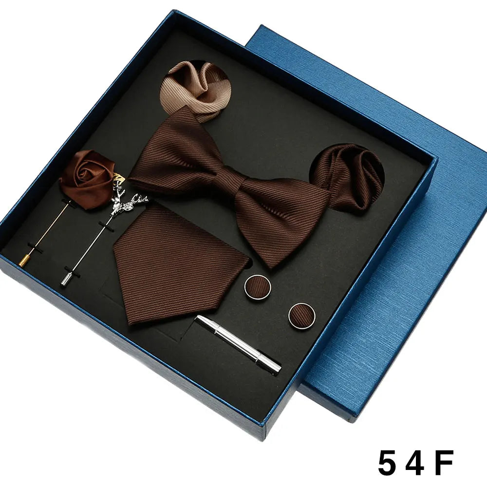 Set Corbata Pañuelo Gemelos Elegancia Formal Estilo Tico Regalo