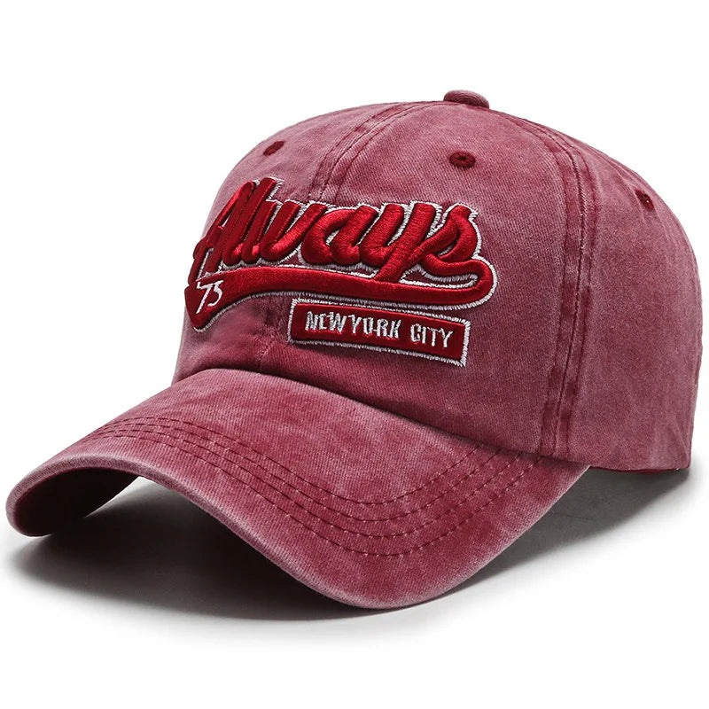 Gorra Vintage con Visera Curvada Bordada para Actividades al Aire Libre