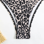 Bikini Dividido con Aros de Textura Sólida para Verano