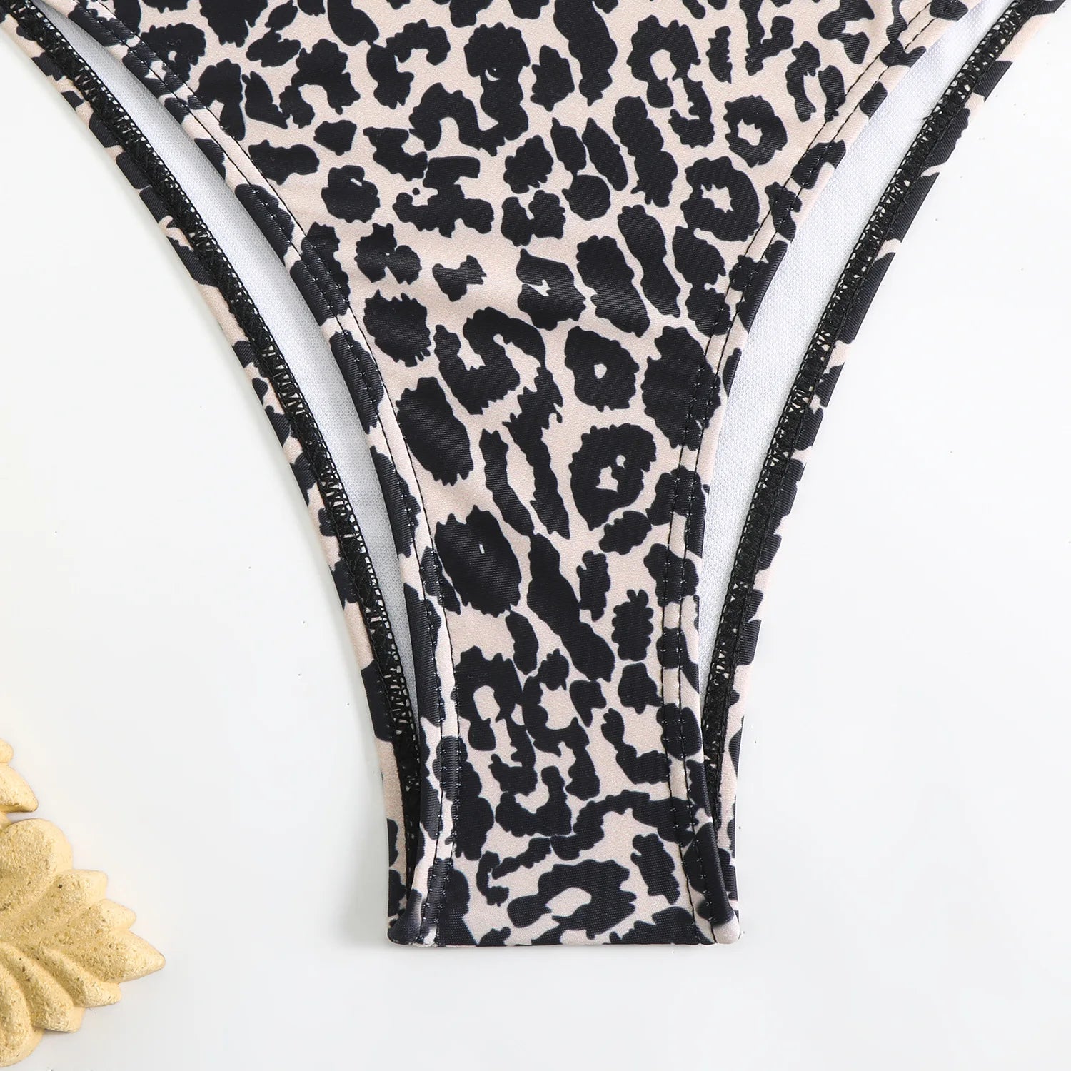 Bikini Dividido con Aros de Textura Sólida para Verano