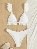 Bikini con Volantes y Falda - Conjunto Monocromático para la Playa Tica