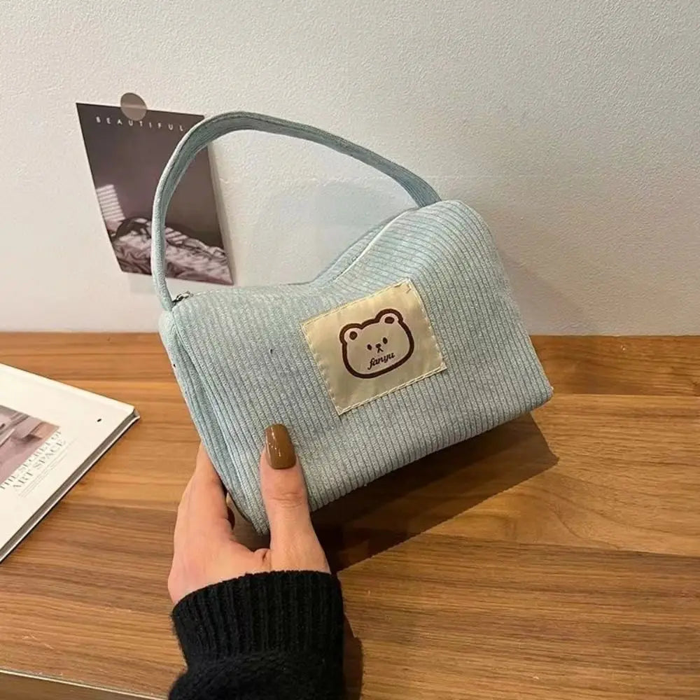 Bolso / Neceser de Pana Suave de Gran Capacidad con Diseño de Dibujos Animados