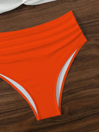 Bikini con Tirantes Finos y Cuello en V - Cintura Alta Torcida