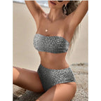 Bikini Sin Tirantes de Leopardo - Traje de Baño Sexy para Verano Tico