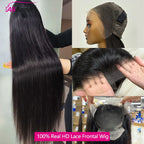 Peluca de encaje HD 100% Real, peluca Frontal de encaje de cabello humano 13x6, pelucas de cabello humano liso de 30 pulgadas, peluca de cabello humano Frontal de encaje brasileño 13X4